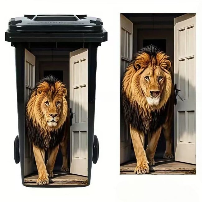 ๐ฎ Highland Cow Floral Print Bin Sticker