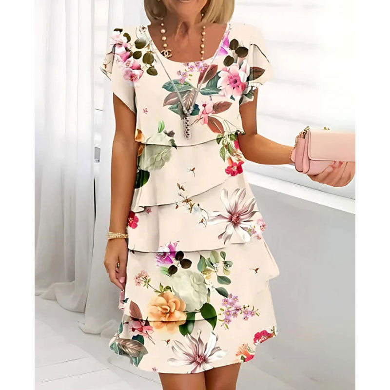 đ¸Kevään erikoisuudetđ¸ Multi-plant Floral Print Cascade Mekko