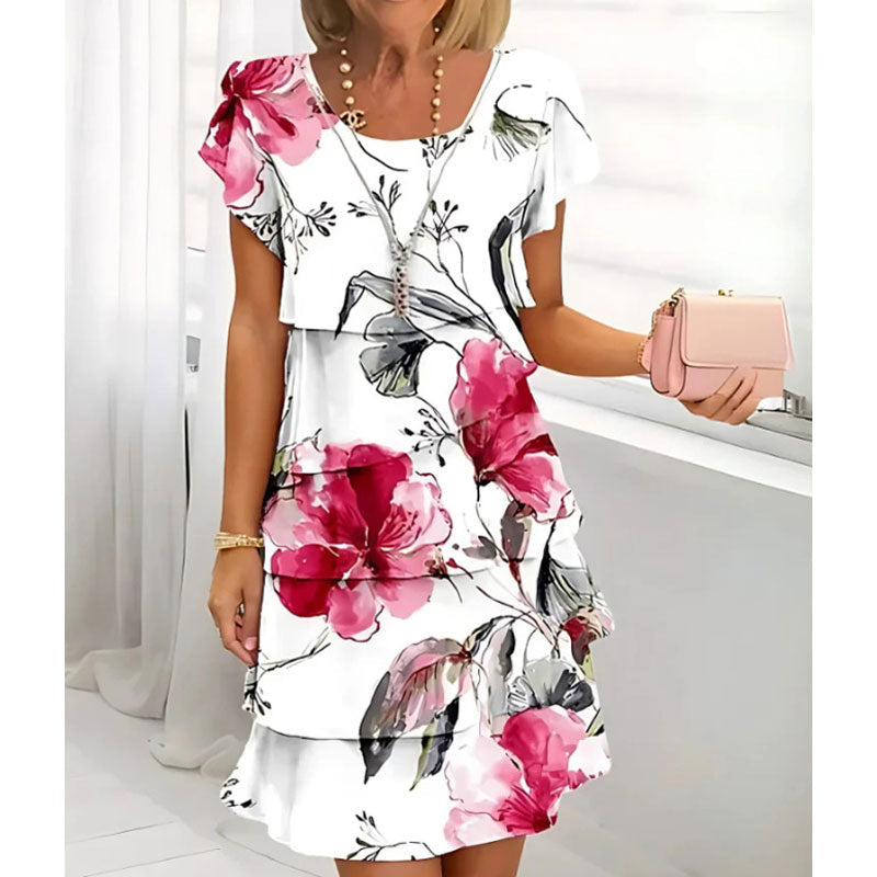 đ¸Kevään erikoisuudetđ¸ Multi-plant Floral Print Cascade Mekko