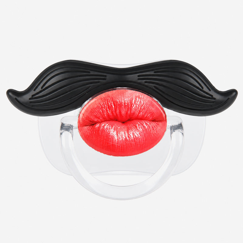 Sucette pour bébé « Lèvres rouges et moustache »