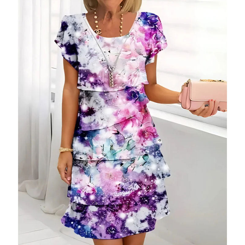 đ¸Kevään erikoisuudetđ¸ Multi-plant Floral Print Cascade Mekko