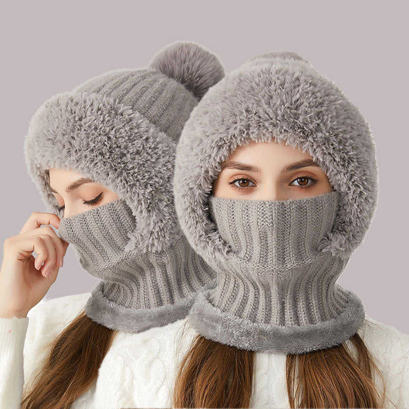 ❄️ Bonnet d'hiver épais en peluche 3 en 1🧣
