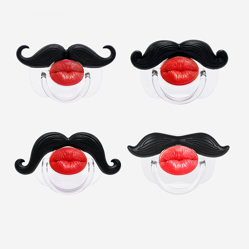 đ¶đ Sucette pour bĂ©bĂ© « LĂšvres rouges et moustache » â Un accessoire photo amusant pour de jolies photos de bĂ©bĂ© !