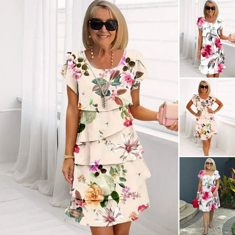 đ¸Kevään erikoisuudetđ¸ Multi-plant Floral Print Cascade Mekko