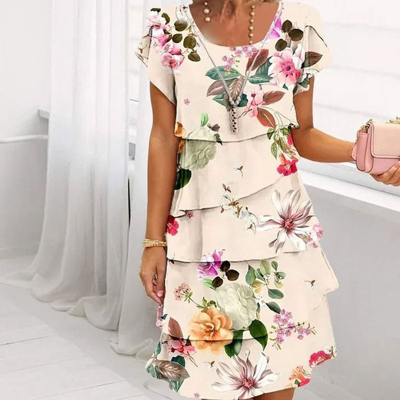 đ¸Kevään erikoisuudetđ¸ Multi-plant Floral Print Cascade Mekko