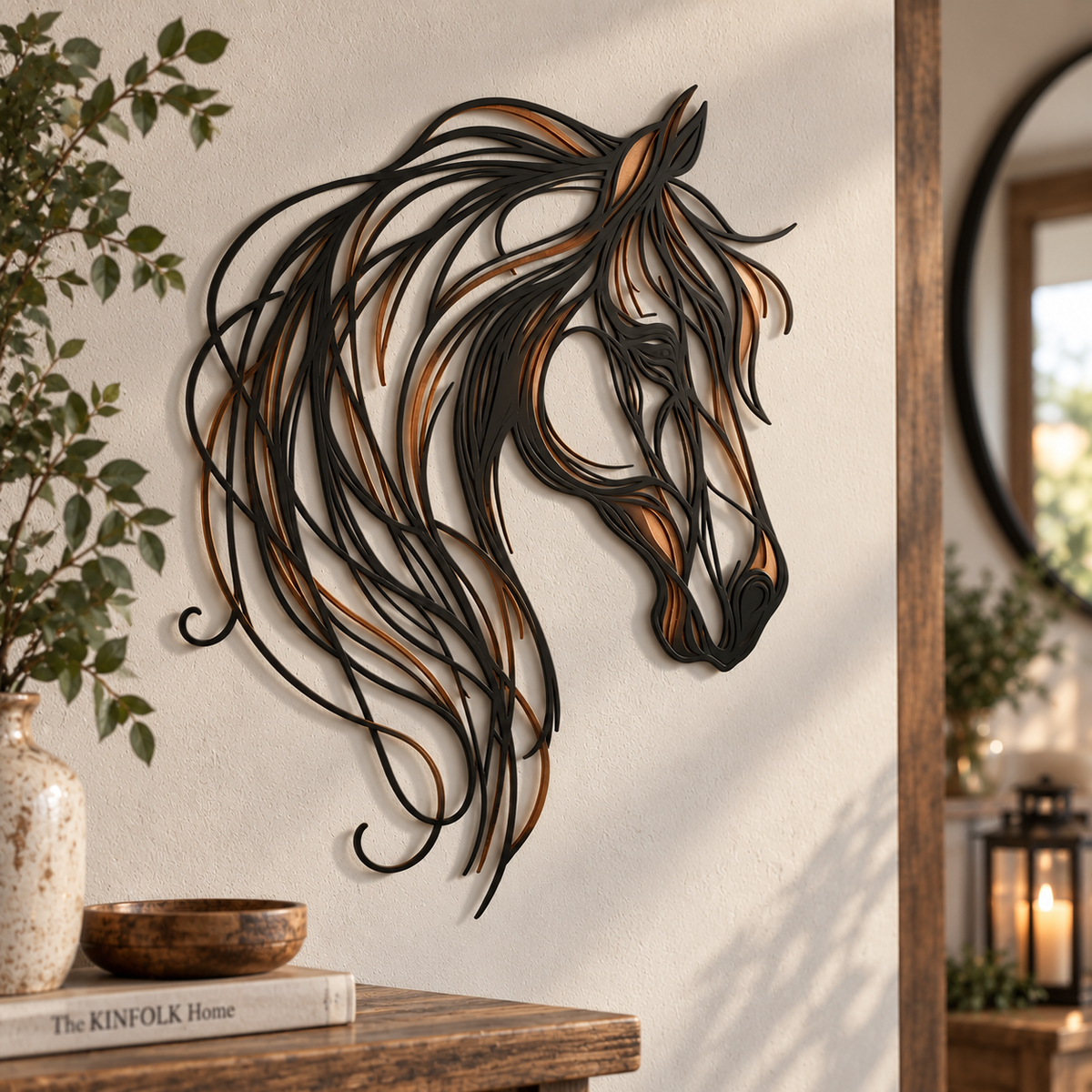 🐎Décoration murale en métal ajouré représentant une tête de cheval