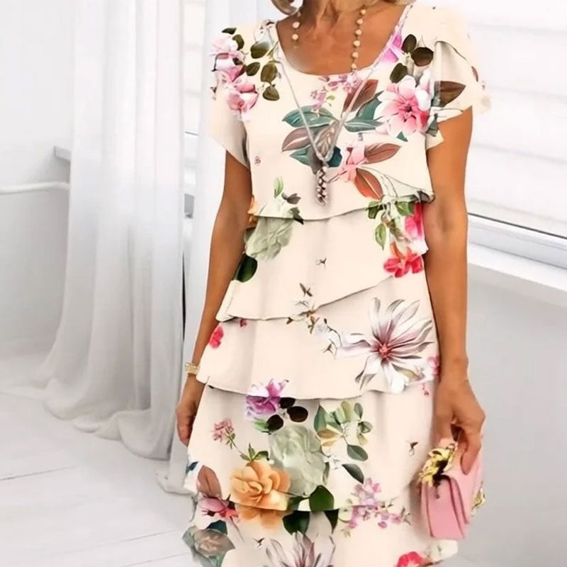 đ¸Kevään erikoisuudetđ¸ Multi-plant Floral Print Cascade Mekko