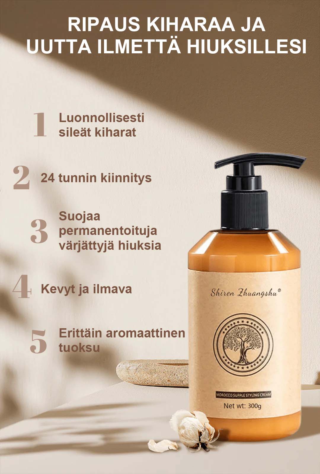 đ„2025 kuuma myyntiđ„PitkĂ€kestoinen muotoilu volyymin kosteuttava elastisuutta lisÀÀvĂ€ voide kiharille hiuksille