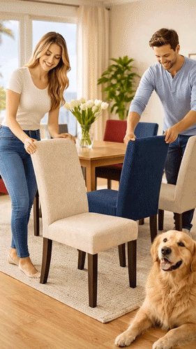 🪑Housses de chaise : redonnez instantanément un coup de jeune à une vieille chaise !