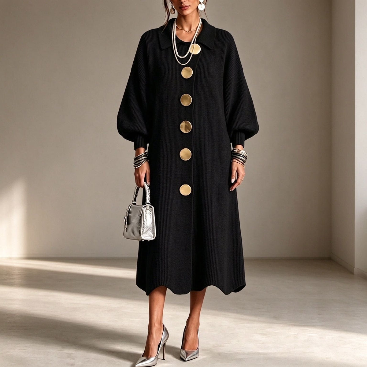 【S-3XL】💖✨Robe midi tricotée élégante pour femme
