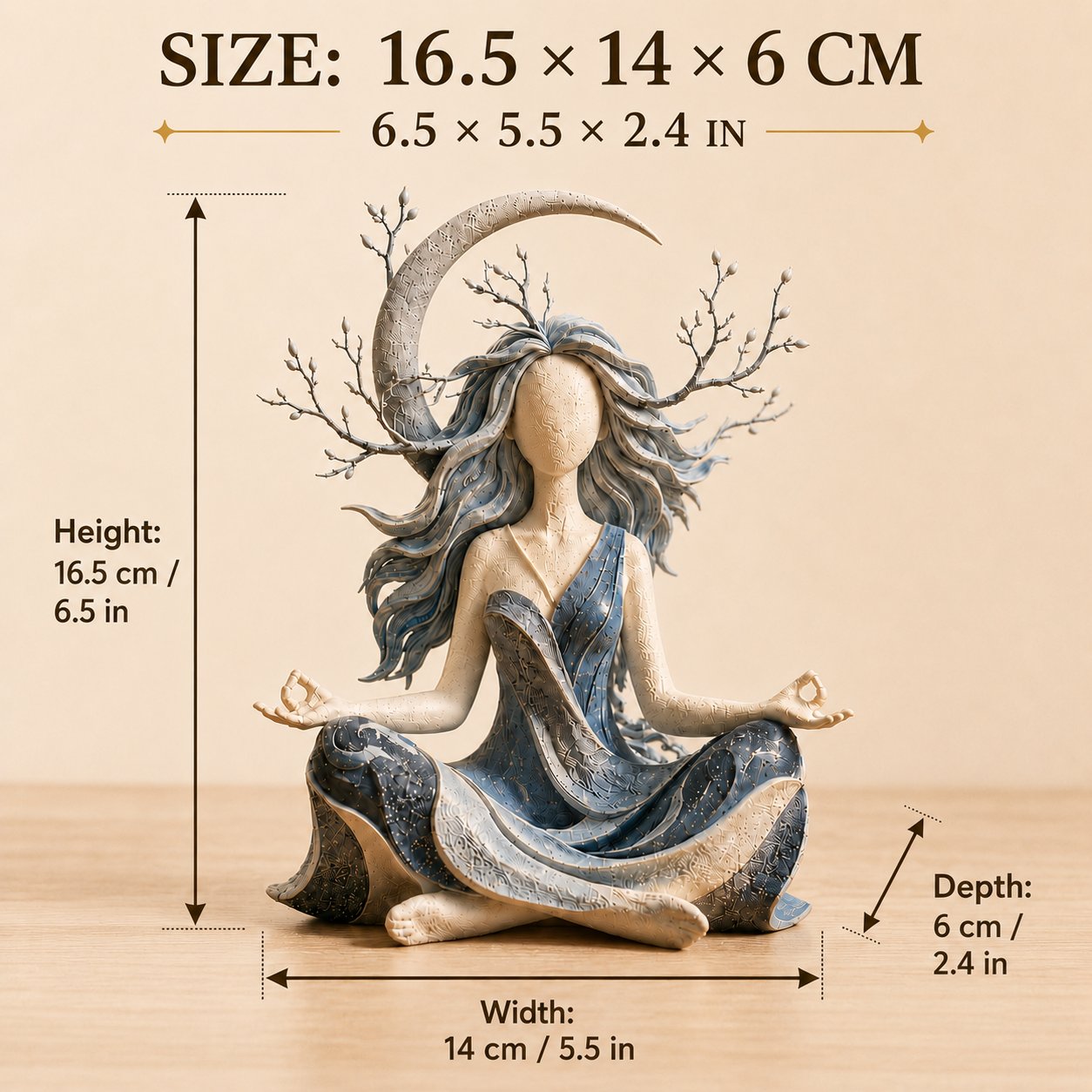 🧘 Sculpture de méditation apaisante | Objet de décoration d'intérieur serein