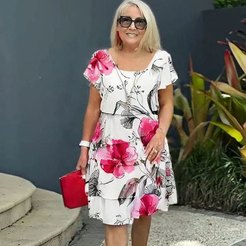 đ¸Kevään erikoisuudetđ¸ Multi-plant Floral Print Cascade Mekko