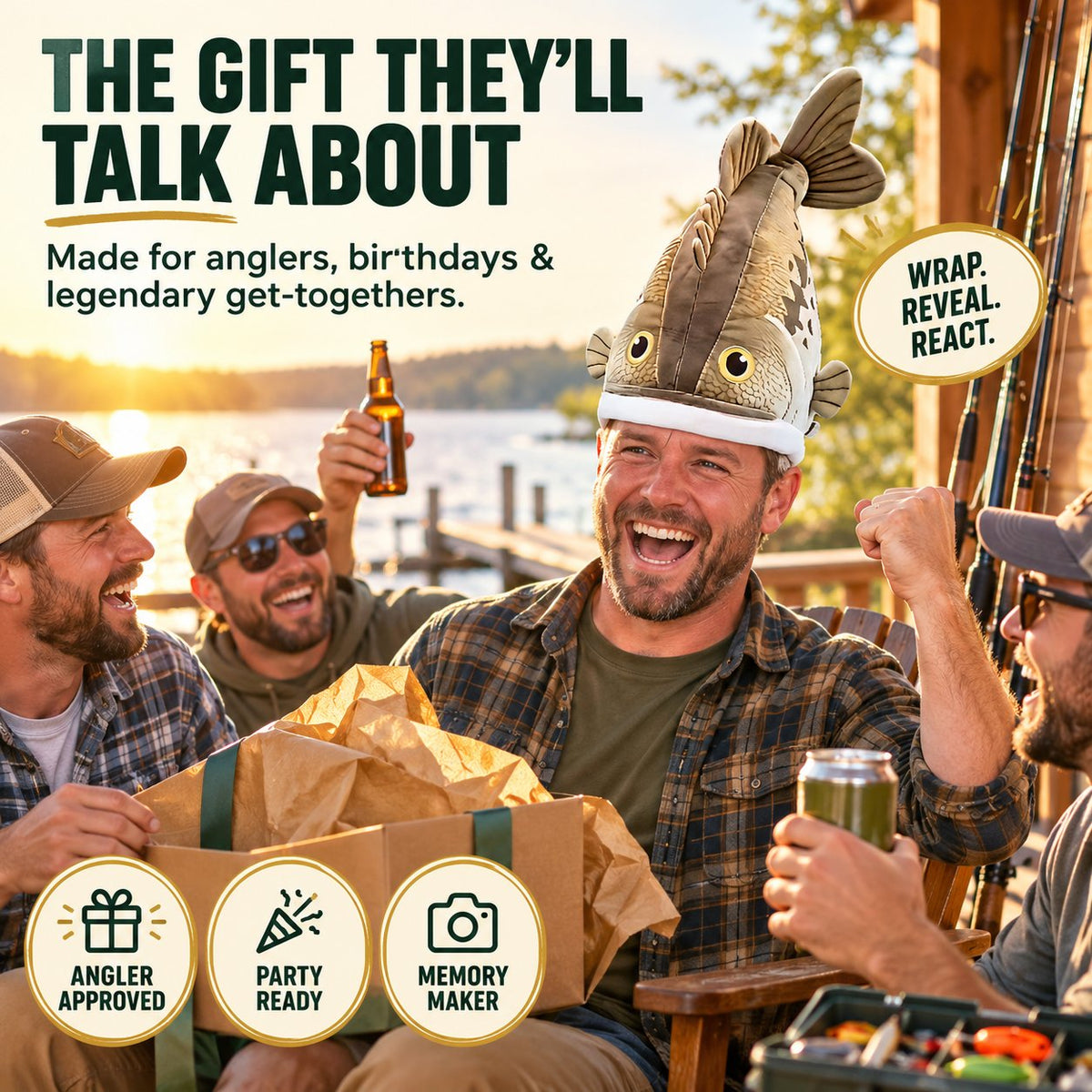 đ„Last day 49% OFFđ Funny 3D Fish Hat â Funny Fishing Gift for Anglers, Lake Days & Parties