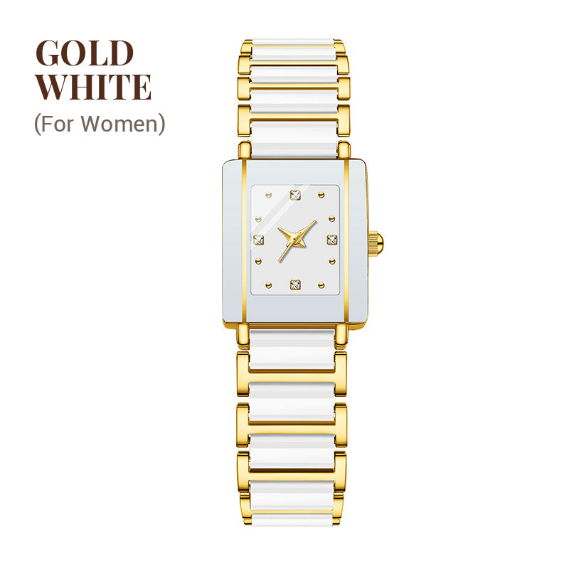 ⌚Montre-bracelet carrée en céramique à quartz, tendance