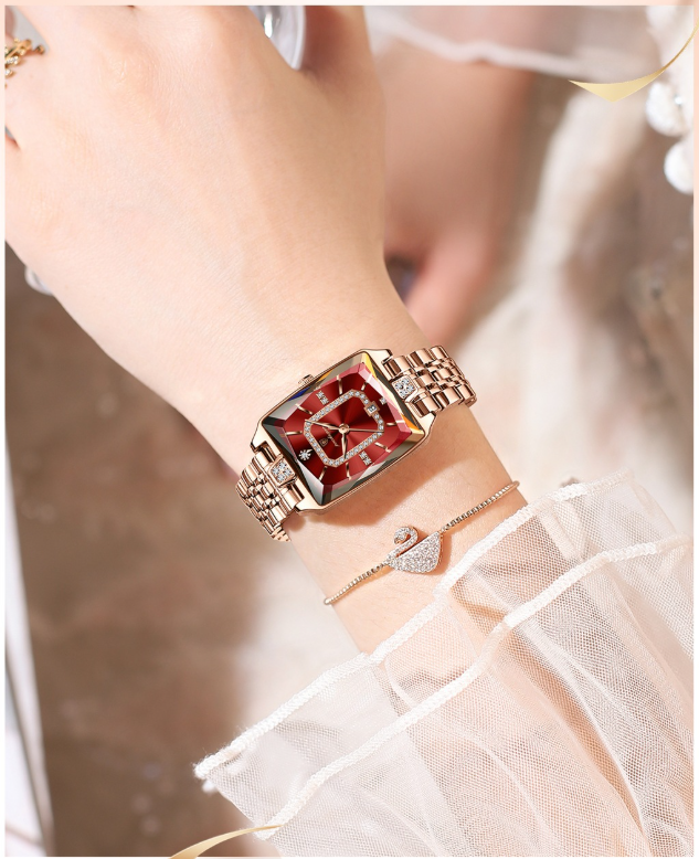 🔥Offre exceptionnelle Black Friday – 50 % de réduction !🔥Montre-bracelet pour femme avec cadran rectangulaire et strass