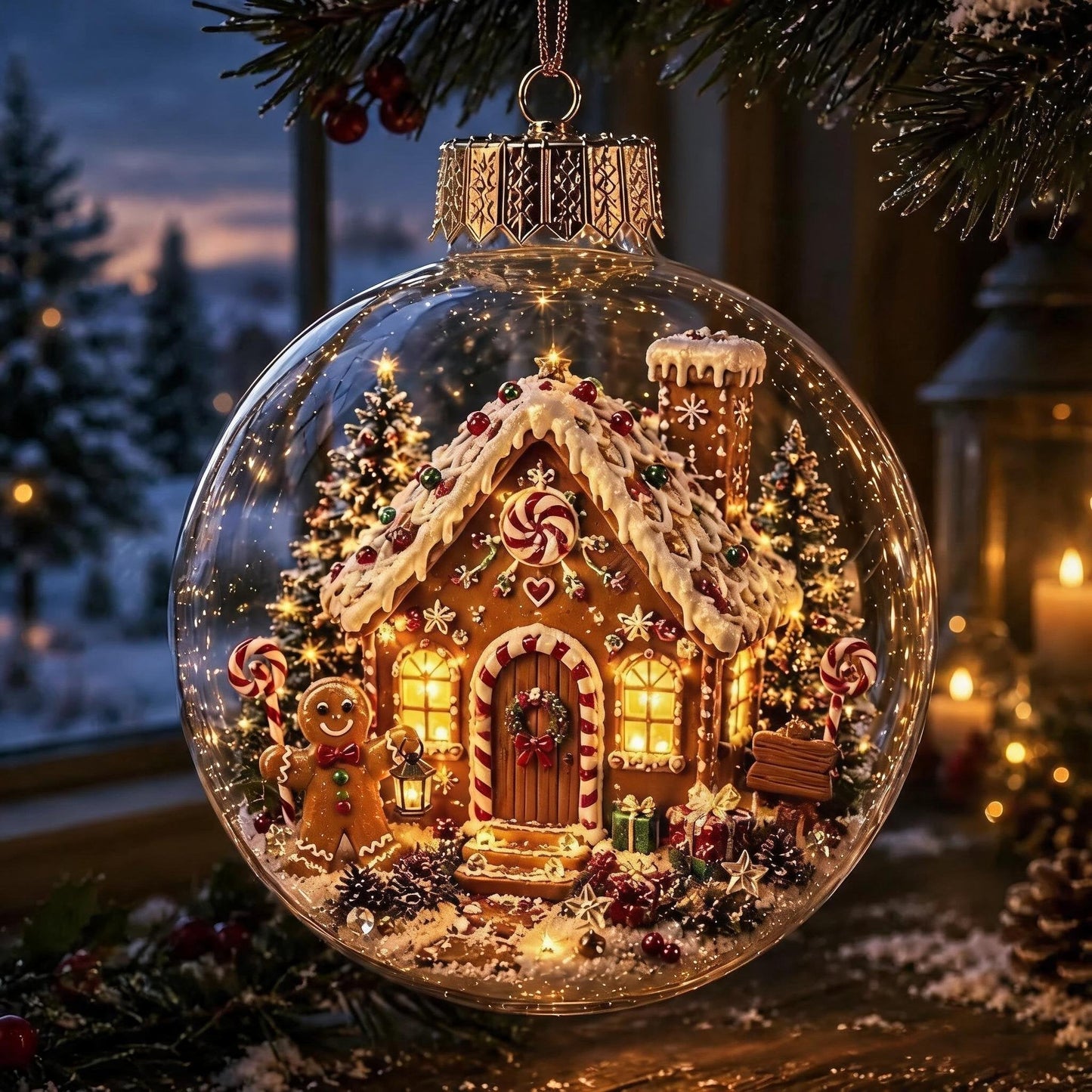 🎄Décoration de Noël lumineuse en forme de diorama – Un petit monde hivernal dans la paume de votre main👼
