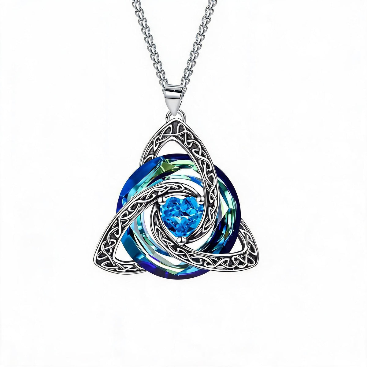 ✨Collier avec pierre de naissance et nœud celtique de la Trinité – Un symbole chargé de sens, représentant l'amour et le lien ❤️