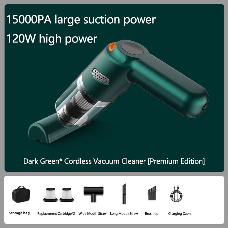 Kit d'aspirateur sans fil haute puissance pour voiture 🚗 Puissance d'aspiration élevée 💨 Aspirateur à main rechargeable ⚡ Kit complet d'accessoires pour le nettoyage de l'habitacle