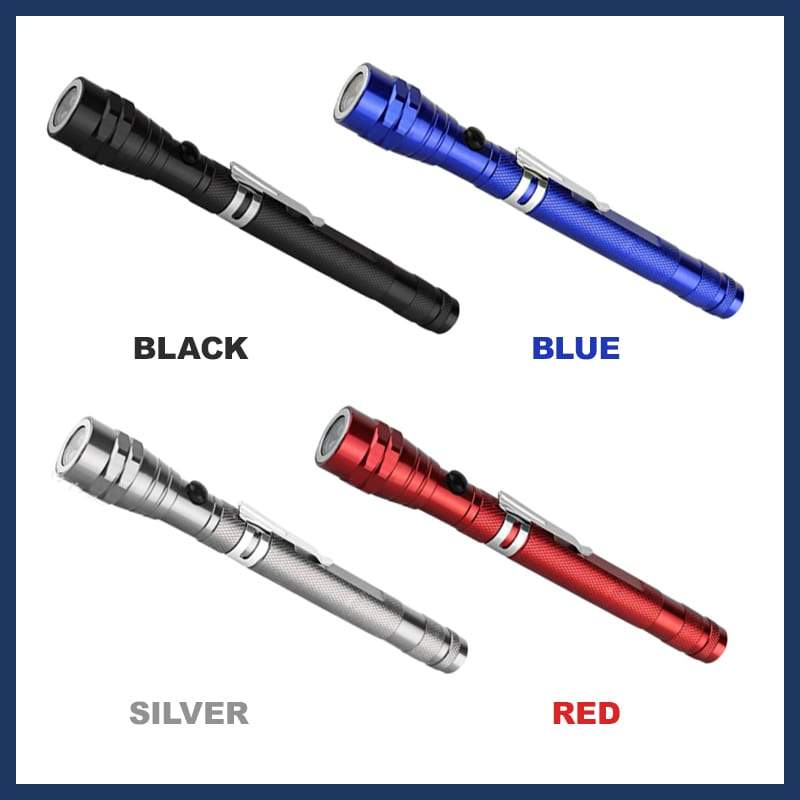 🔦 50 % de réduction pour une durée limitée ! ✨ Lampe torche magnétique télescopique multifonction — télescopique, col de cygne à 360°, ultra-lumineuse 🛠️