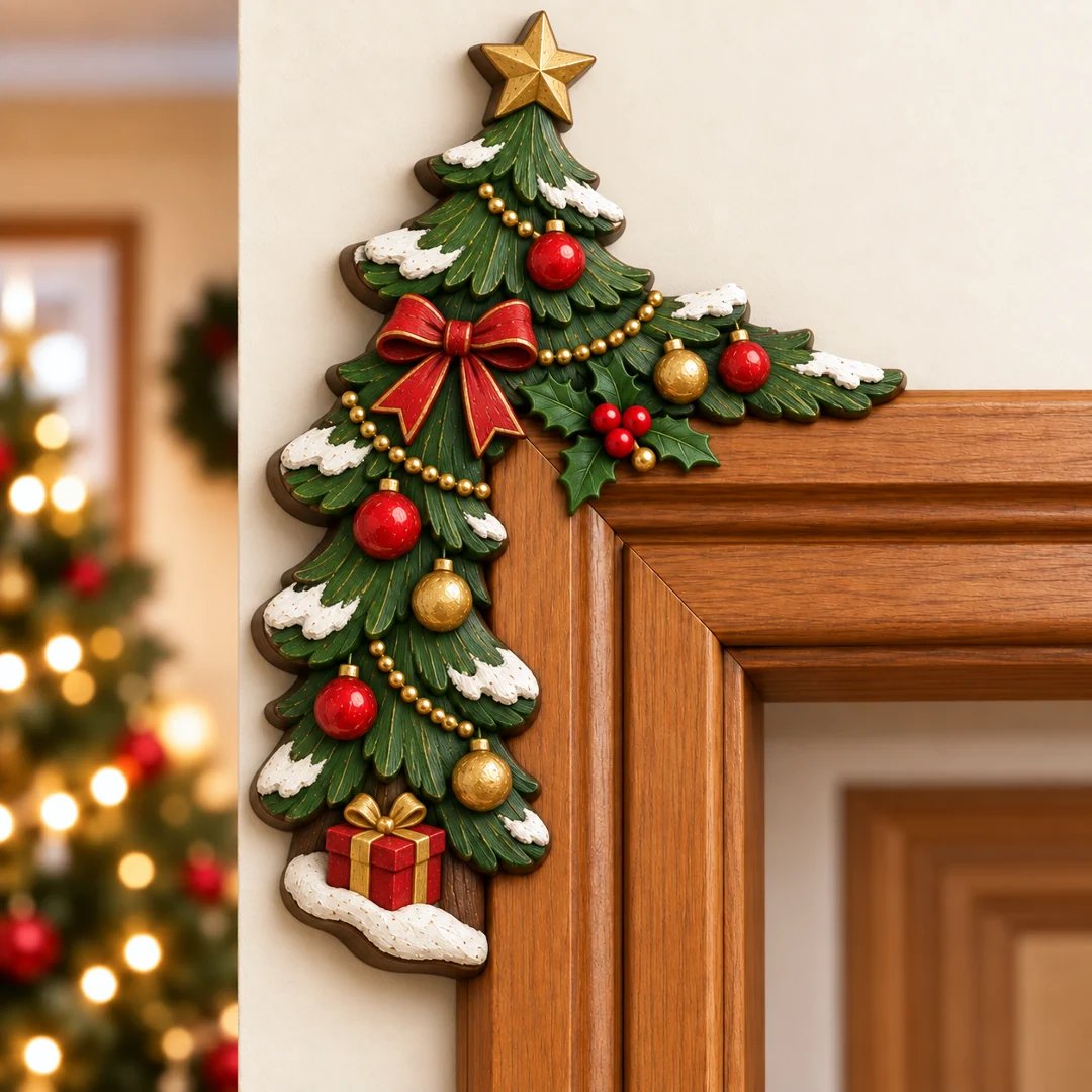 ⏰DERNIER JOUR : 50 % DE RÉDUCTION 🎅 Décoration d'angle pour encadrement de porte « Peekaboo » de Noël