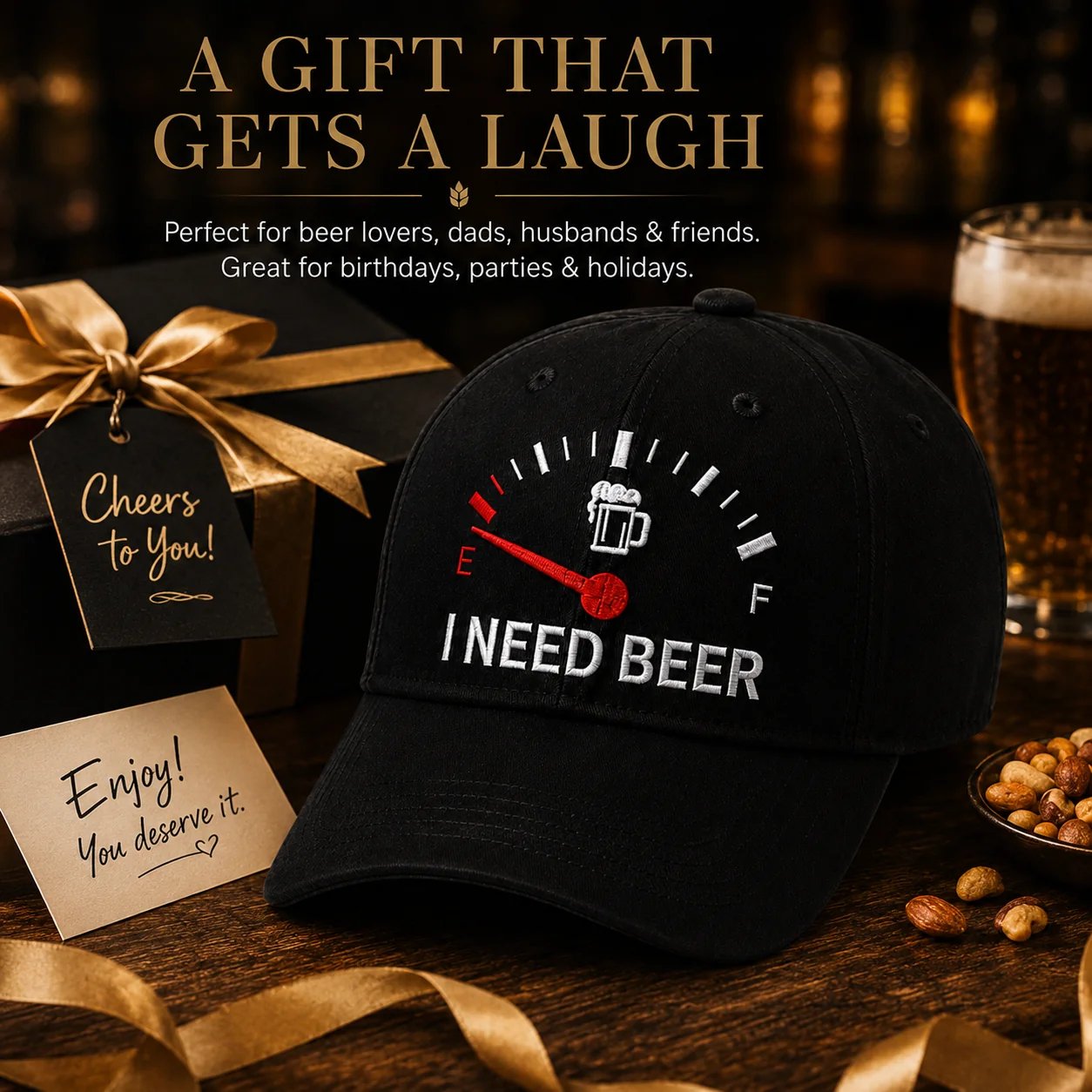 🔥DERNIER JOUR, 50 % DE RÉDUCTION - 🍺 Casquette de baseball brodée « I NEED BEER » – Casquette commémorative unisexe 🧢