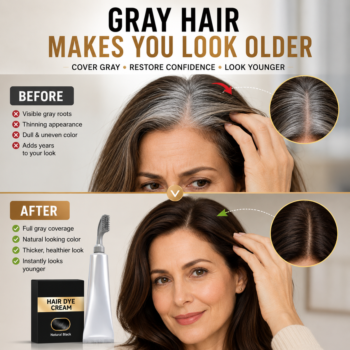 🔥Meilleures ventes du jour | Peigne teintant pour cheveux : couverture instantanée des cheveux gris, pour hommes et femmes