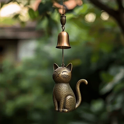 ⏳Ajankohtainen tarjous: 60 % alennus🐱Käsintehty retro-kissatuulikello