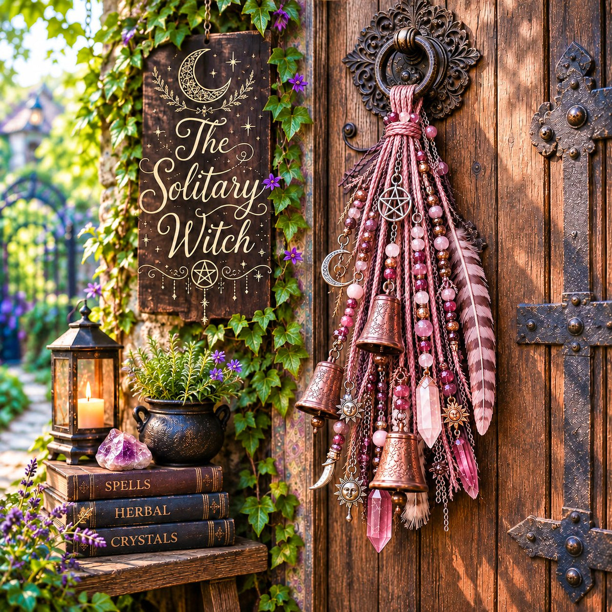 🔮Clochette de décoration pour porte sur le thème des sorcières | 🌙Clochettes, cristaux et décorations suspendues sur le thème du ciel