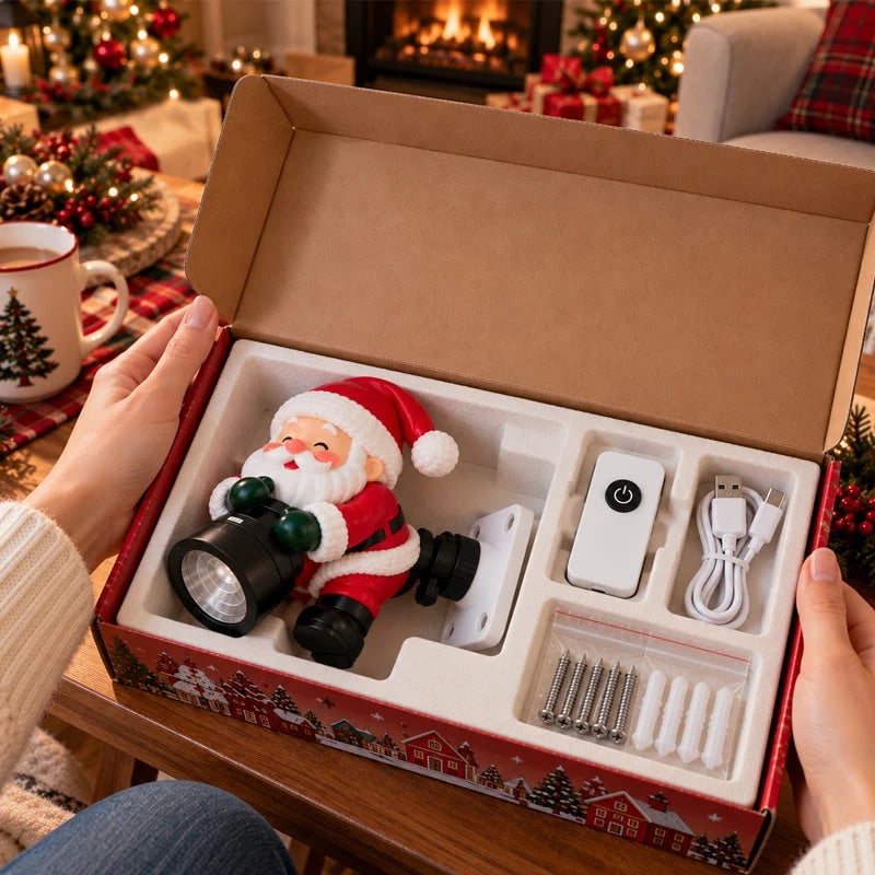🔥HOT SALE🎅 Santa Christmas Welcome Projector – Festive Holiday Doorway Light with Remote Control ✨