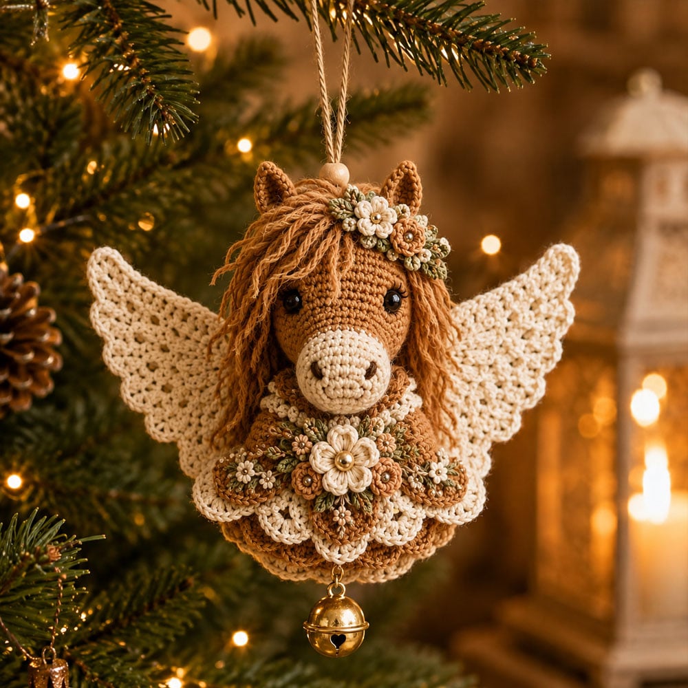 🔥Dernier jour : 50 % DE RÉDUCTION 🪽 Kit de bricolage pour réaliser une décoration de Noël « Animal Angel » au crochet