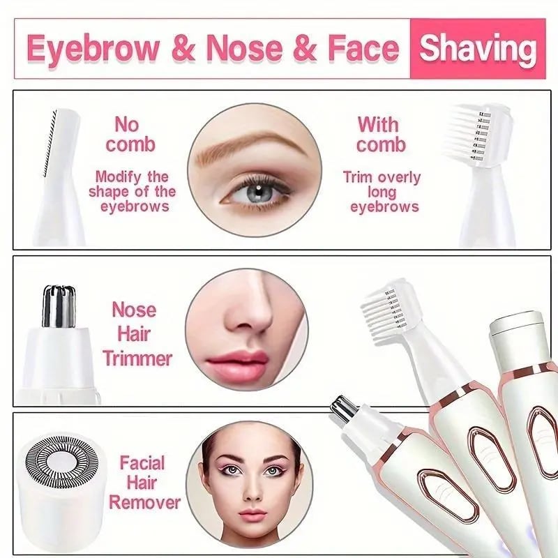 Rasoir électrique sans fil 4 en 1 pour les poils du corps de la femme