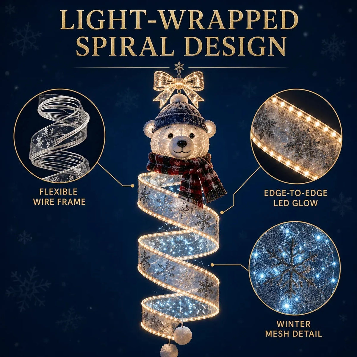 ‘Christmas Magic Spiral’ collection of LED fairy lights for hanging