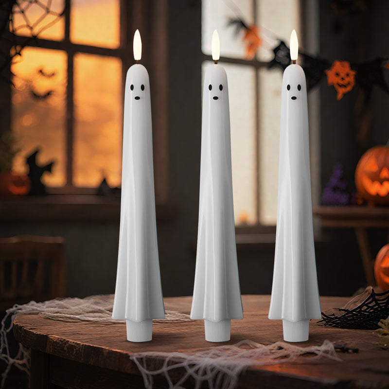 🎃👻 Lampe fantôme télécommandée avec mèche enflammée 3D 👻🎃