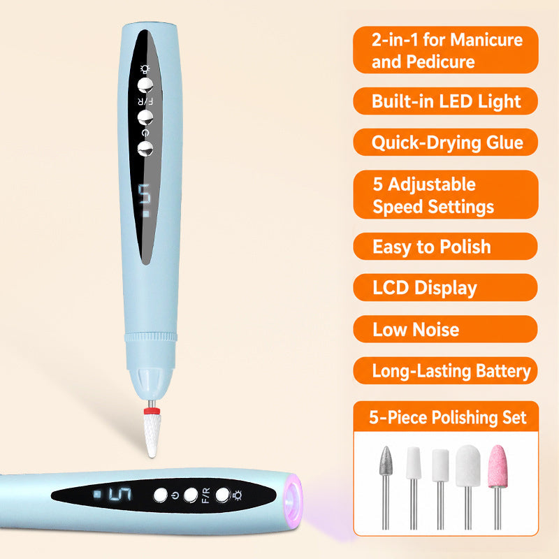 💅 Perceuse à ongles 2-en-1 portable et lampe à gel UV
