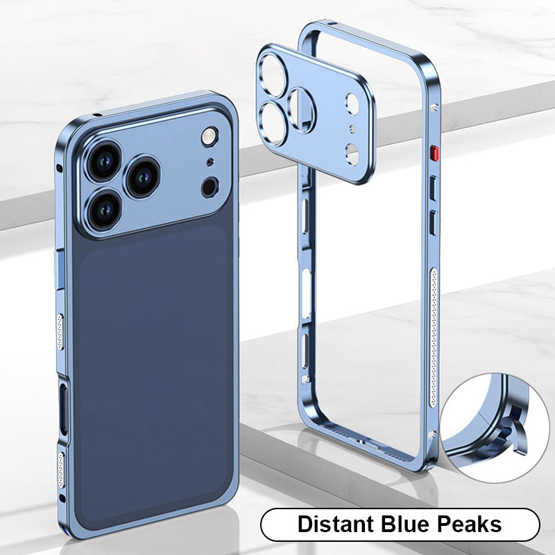 Étui pour téléphone portable avec lentille en métal et cadre en alliage d'aluminium