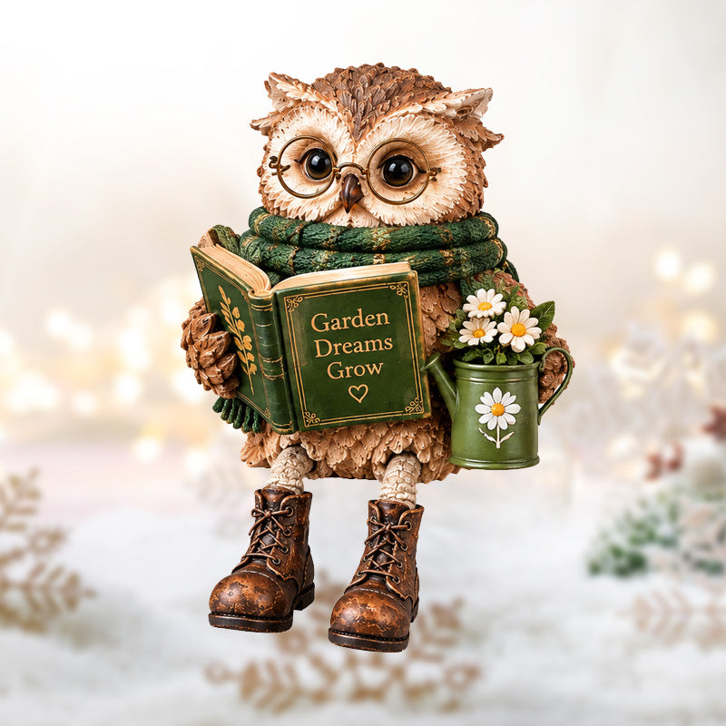 Figurine d'un hibou en train de lire, qui fait chaud au cœur