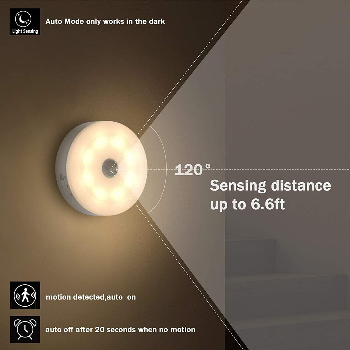 Veilleuse d'intérieur rechargeable par USB avec détecteur de mouvement – Fixation magnétique, lumière chaude, cadeau d'anniversaire ou d'emménagement pour la cuisine ou le placard