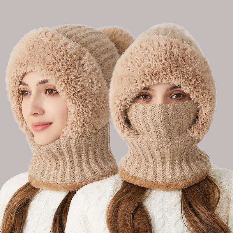 ❄️ Bonnet d'hiver épais en peluche 3 en 1🧣