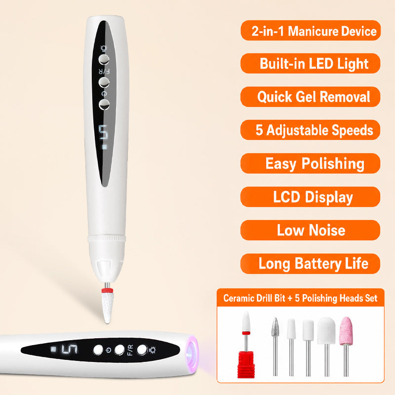 💅 Perceuse à ongles 2-en-1 portable et lampe à gel UV