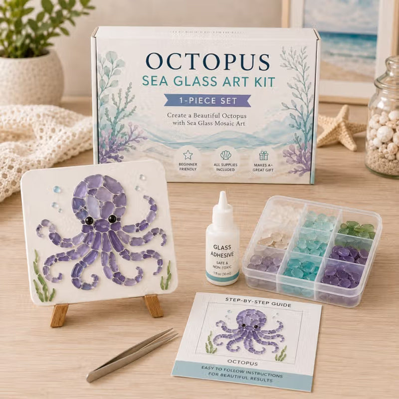 Kit d'art en verre de mer – Créez un magnifique chef-d'œuvre en mosaïque