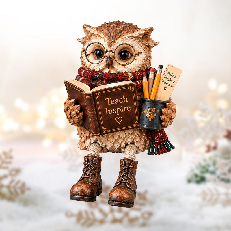 Figurine d'un hibou en train de lire, qui fait chaud au cœur