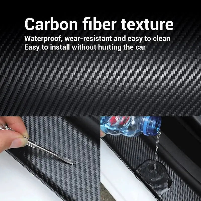 🚗Film de protection pour portière – film vinyle 3D en fibre de carbone résistant aux rayures et aux chocs, dos autocollant