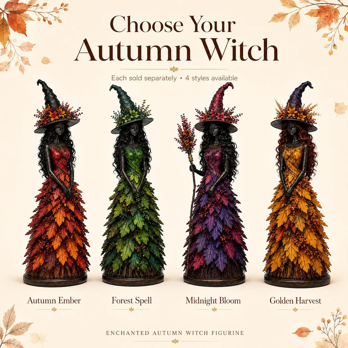 💥DERNIER JOUR : 50 % DE RÉDUCTION - 🧙 Figurine « Sorcière d'automne enchantée » (📦 Achat de 3 articles : livraison gratuite)