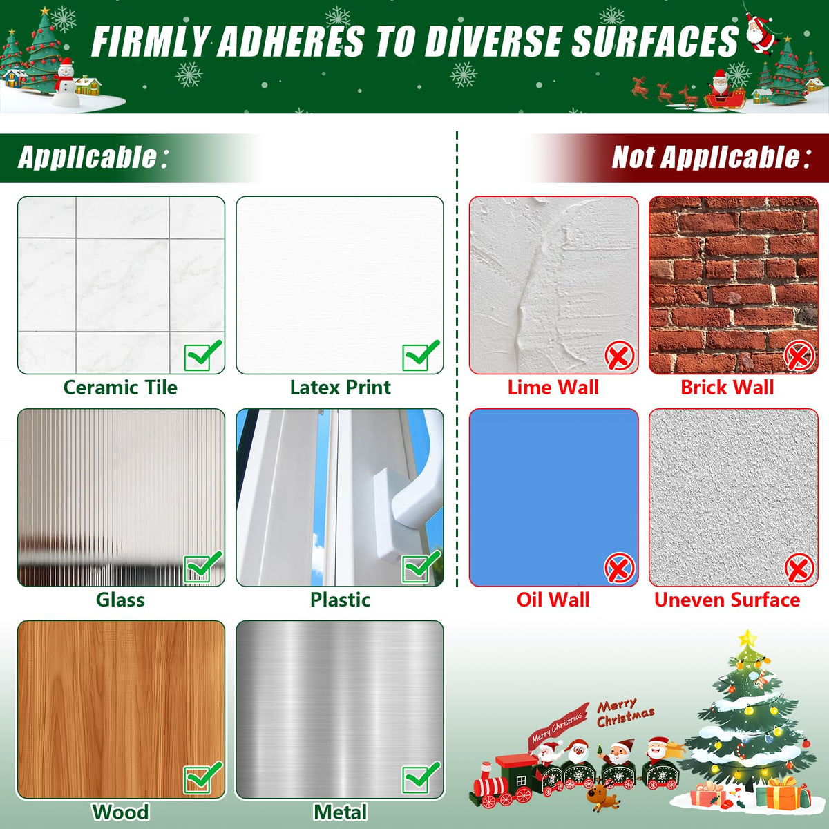 Lot de 12 crochets adhésifs en silicone en forme de Père Noël pour suspendre des guirlandes de Noël sur la cheminée