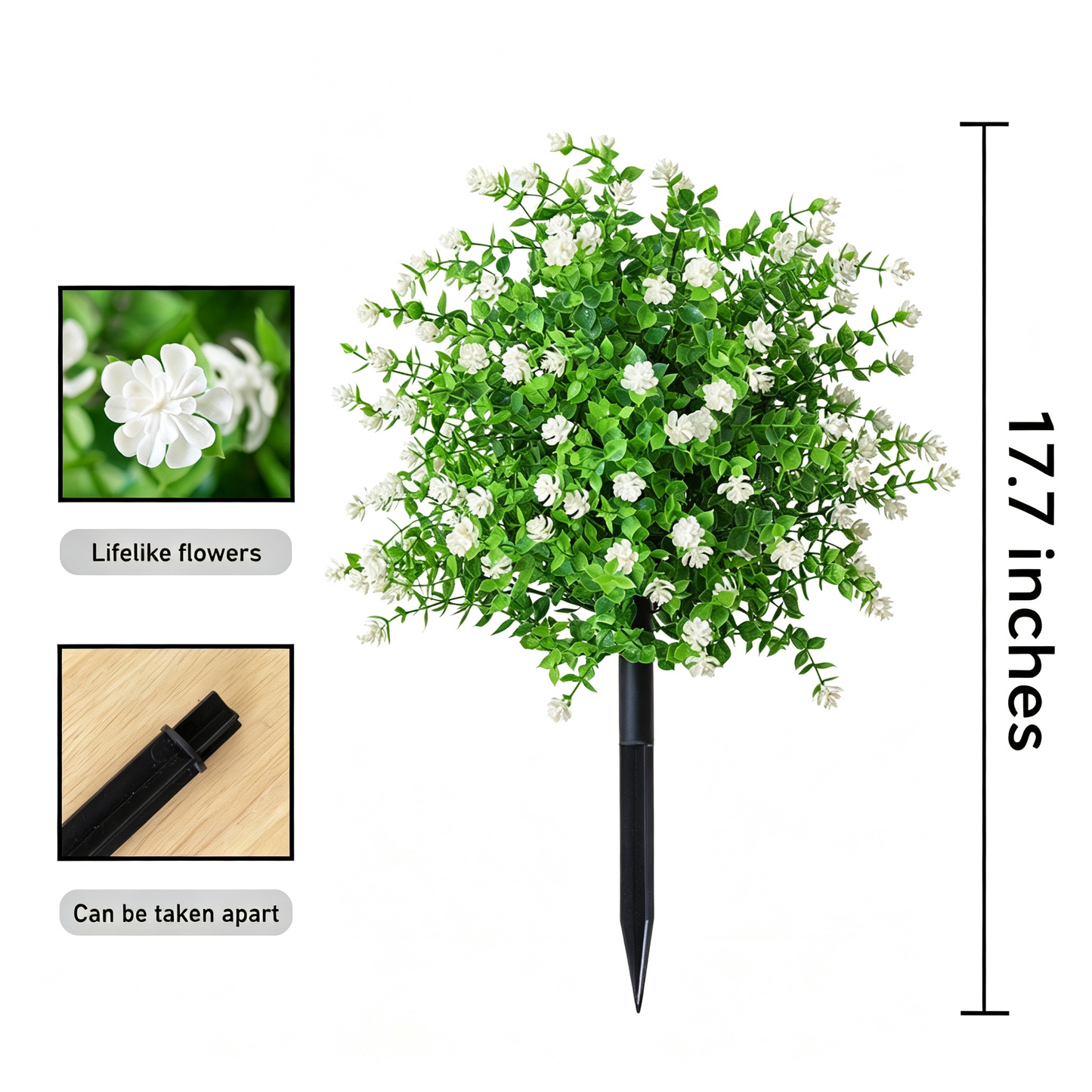 🌸Arbres artificiels en pot avec piquets de fixation au sol
