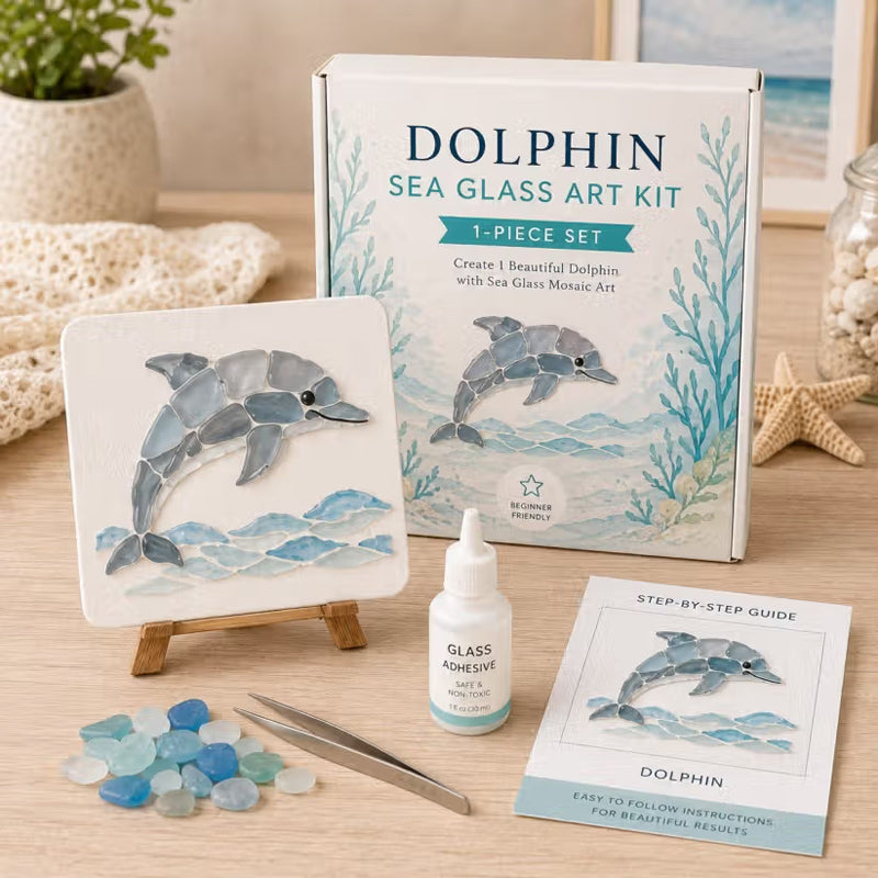 Kit d'art en verre de mer – Créez un magnifique chef-d'œuvre en mosaïque