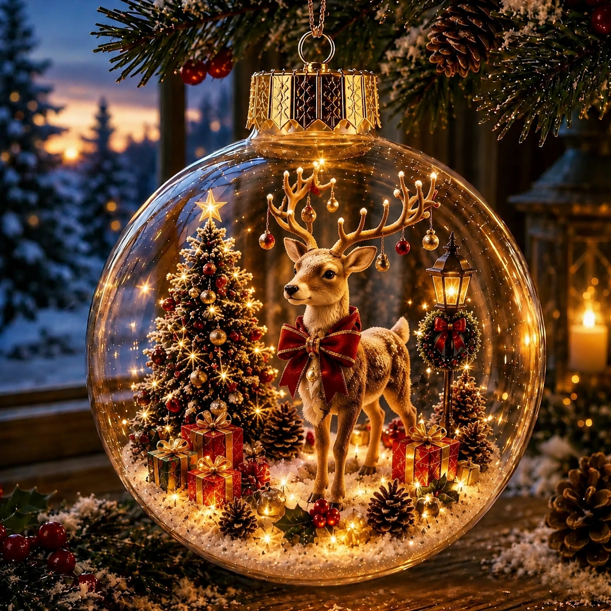 🎄Boule de cristal de Noël sur le thème des animaux