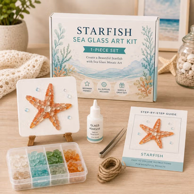 Kit d'art en verre de mer – Créez un magnifique chef-d'œuvre en mosaïque