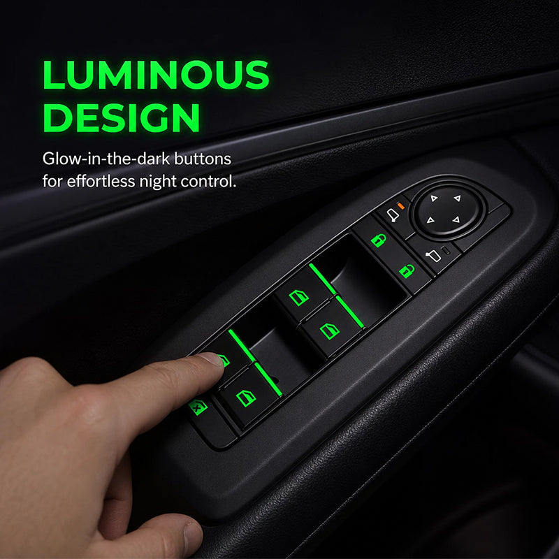💡Autocollants lumineux pour boutons de lève-vitre de voiture - Autocollants colorés pour boutons d'avertissement qui brillent dans le noir