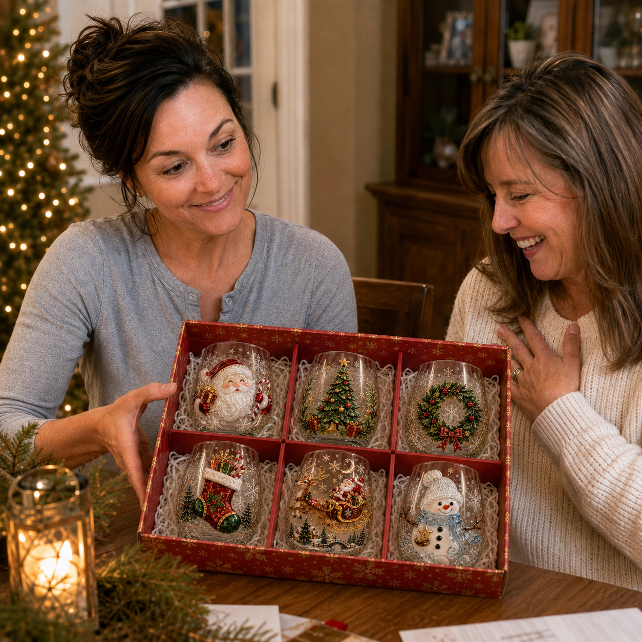💥Collection de cadeaux de Noël : verres en verre magiques✨